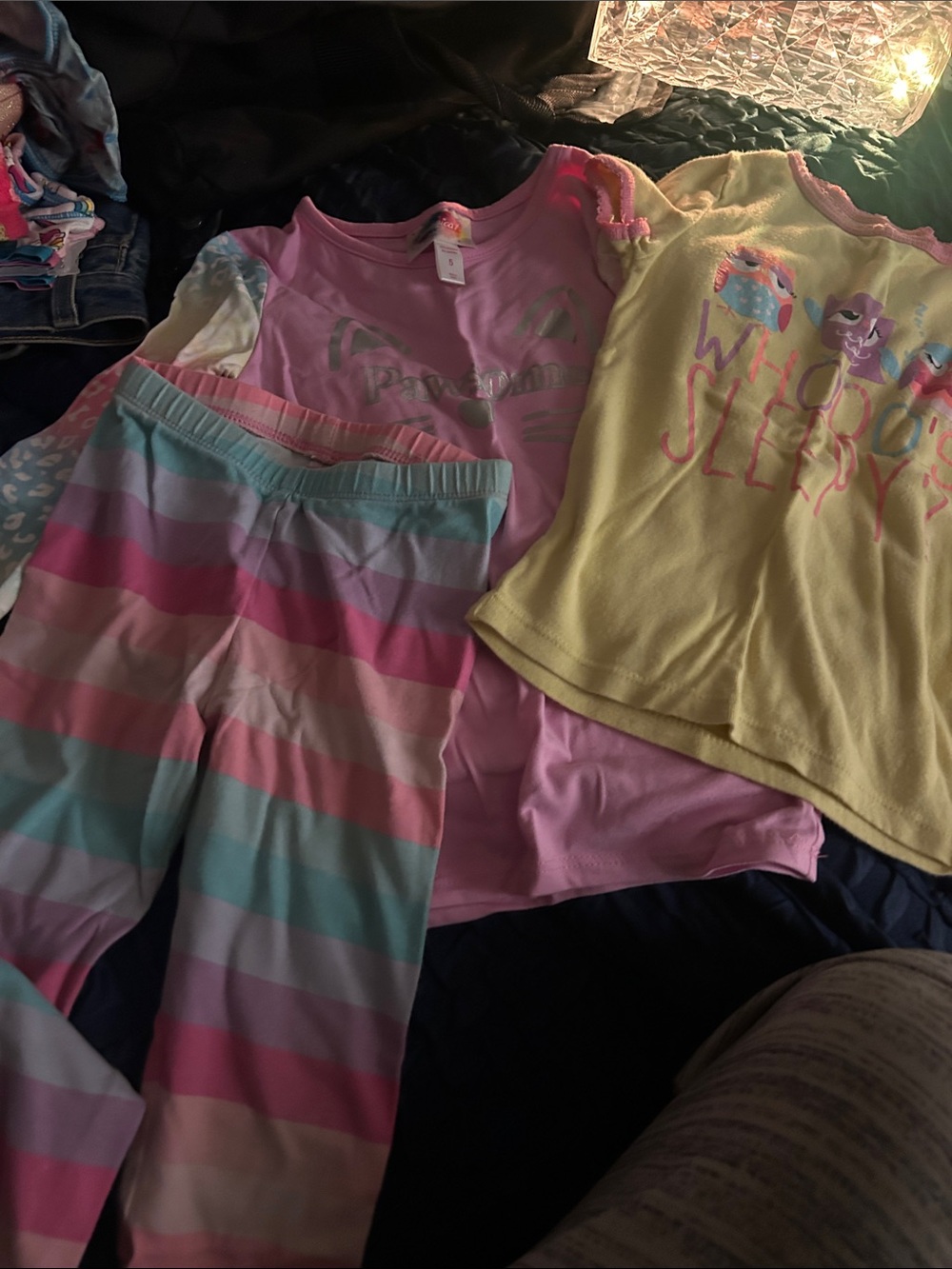 The Children's Place Girls' Pastel Stripe Pajama Set in Pink, Yellow & Mint